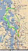 Whidbey Island Trip Route